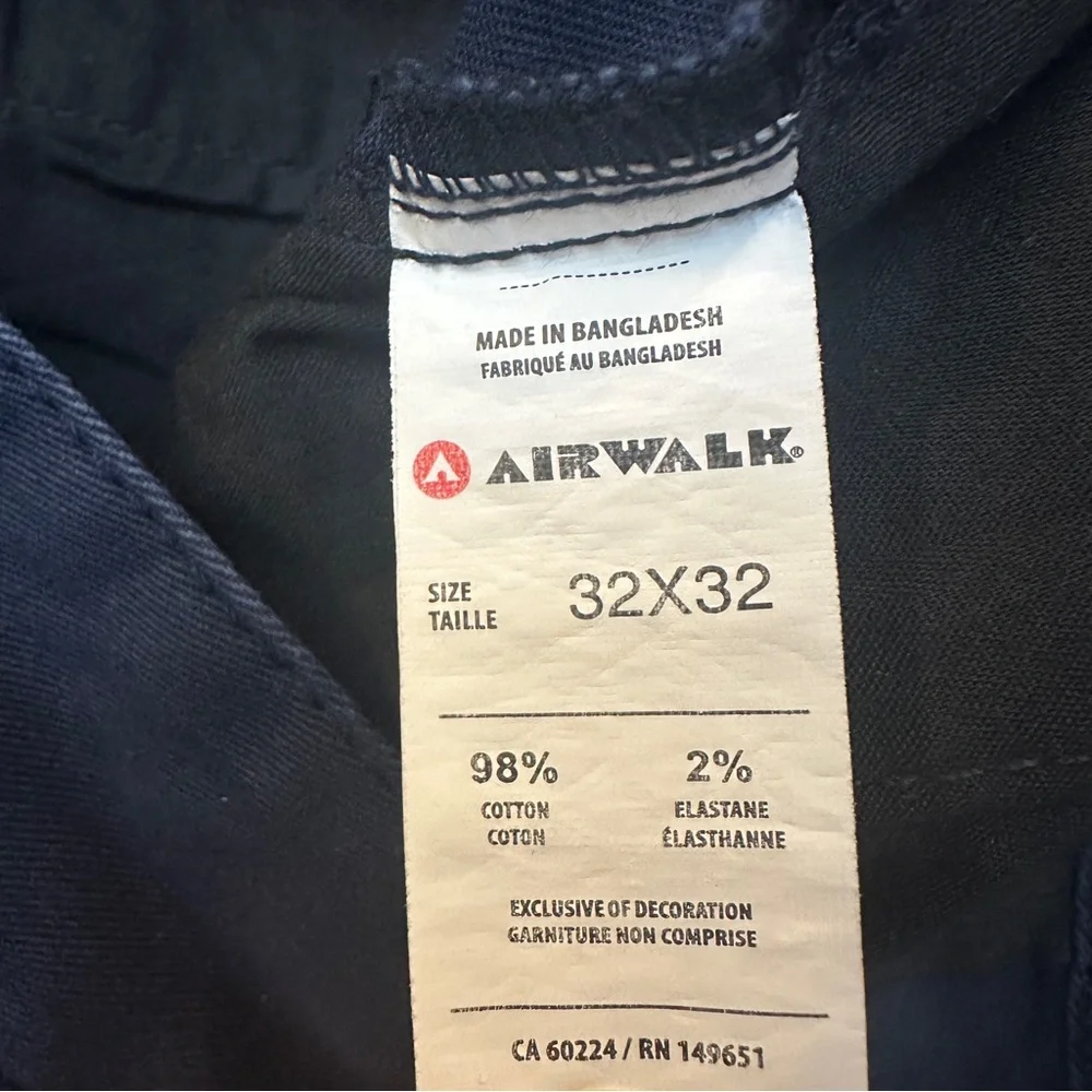 Airwalk Stay Fast Chino Cotton Casual Pants Mens Size 32x32 Blue Marine